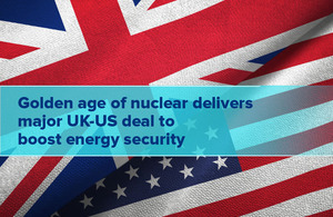 GOV.UK news page for UK–US nuclear deal