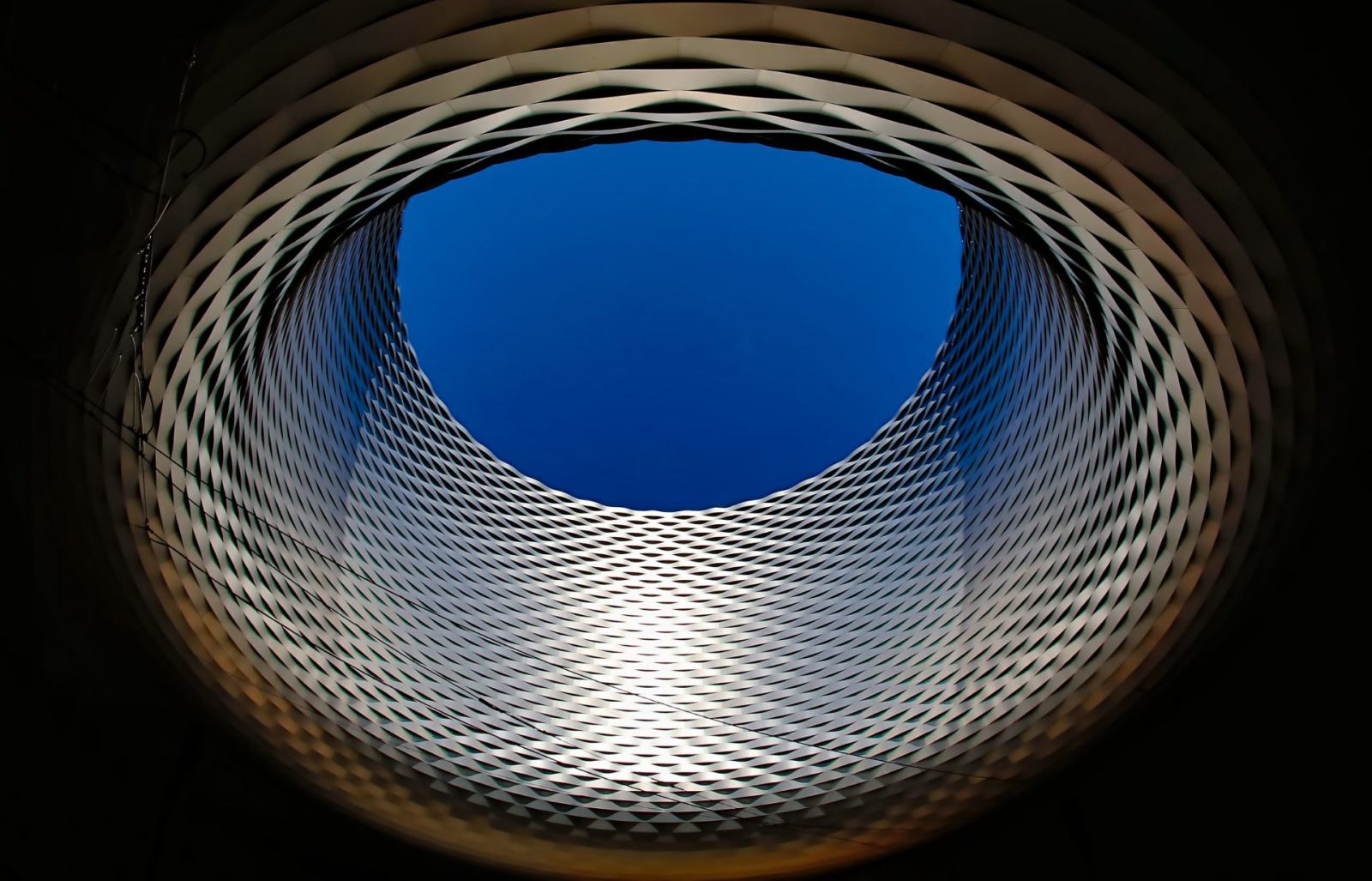 Looking up through a circular atrium